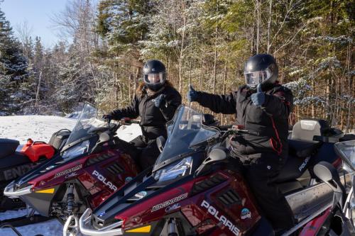Riders preparing for their journey